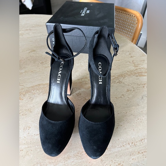 NIB Coach chrystie patchwork platform heels size 7 - Picture 8 of 8